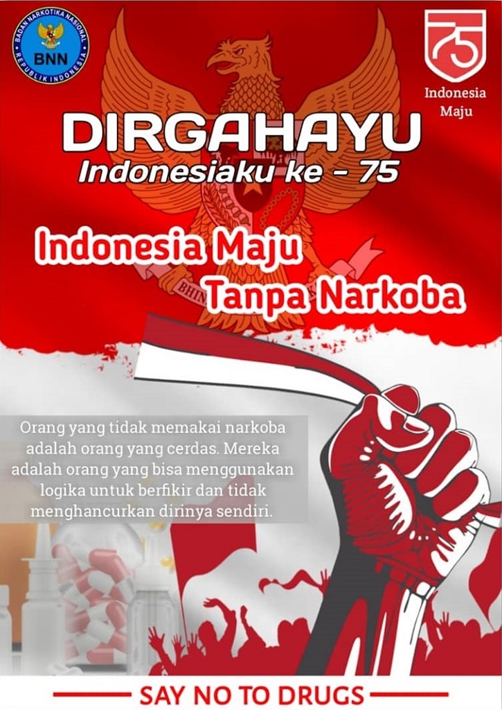 Dirgahayu Indonesiaku ke-75, Indonesia Maju Tanpa Narkoba
