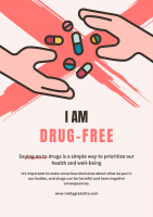Template Poster Canva Simple Pastel I Am Drug Free Poster
